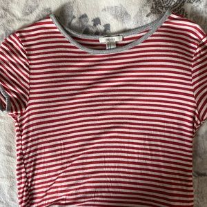 red and white striped shirt